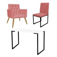 //www.casaevideo.com.br/kit-escritorio-poltrona-cadeira-mesa-branco-preto-rose-gold-157427/p
