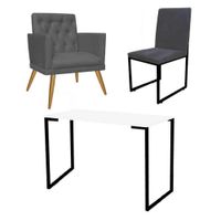 //www.casaevideo.com.br/kit-escritorio-poltrona-cadeira-mesa-branco-preto-cinza-159115/p