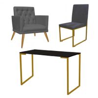 //www.casaevideo.com.br/kit-escritorio-poltrona-cadeira-mesa-preto-dourado-cinza-169997/p