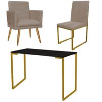 //www.casaevideo.com.br/kit-escritorio-poltrona-cadeira-mesa-preto-dourado-bege-197726/p