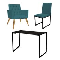 //www.casaevideo.com.br/kit-escritorio-poltrona-cadeira-mesa-azul-turquesa-197730/p